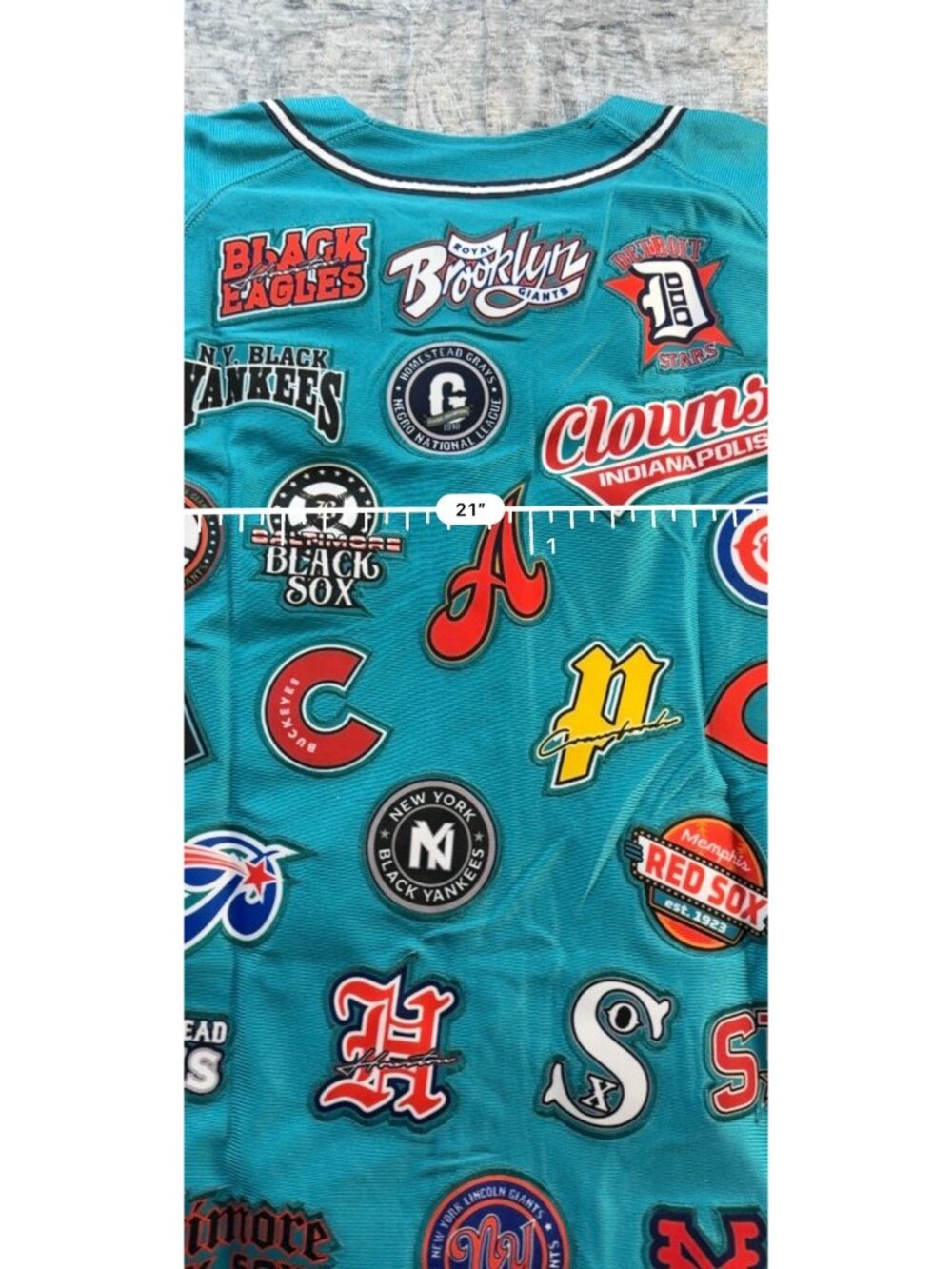 Headgear Classics Negro League Collection Collage Jersey Teal Size L NWT - Picture 16 of 16